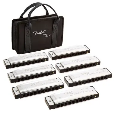 Fender Blues Deluxe Harmonica Pack - 7 Key Set with Case Get Yours