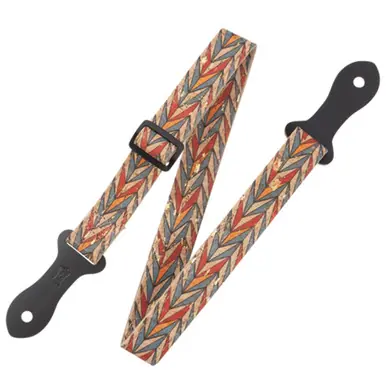 Levy's 1-Inch Cork Series Ukulele Strap - Multicolor Chevron Budget