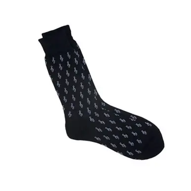 Modern Mens Black and White Treble Clef Socks