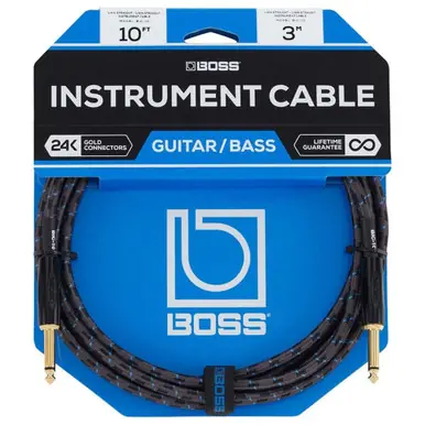 Boss BIC-10 Straight 1/4" TS Instrument Cable - 10ft Best Choice