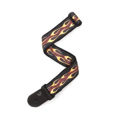 Exclusive D'Addario 50F09 2-Inch Nylon Woven Guitar Strap - Hot Rod Flame