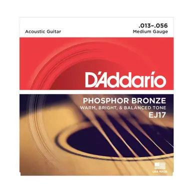 D'Addario EJ17 Phosphor Bronze 13-56 Medium Acoustic Guitar Strings Handmade