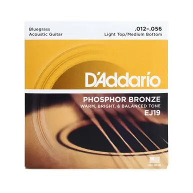 D'Addario EJ19 Phosphor Bronze Light Top/Medium Bottom Acoustic Guitar Strings - .012-.056 Price Drop