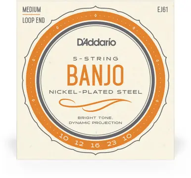 Crafted D'Addario Strings Banjo Nickel Medium EJ61