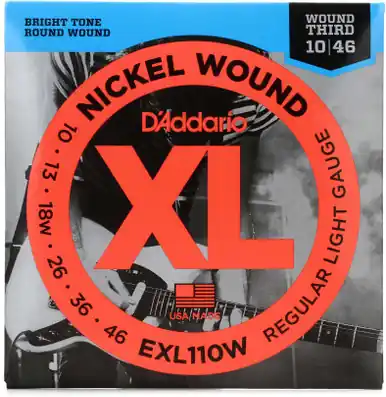 D'Addario Strings Guitar 3rd Wound Light EXL110W In Demand