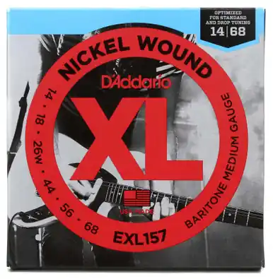 D'Addario Strings Guitar Baritone Nickel Wound Medium EXL157 New Arrival