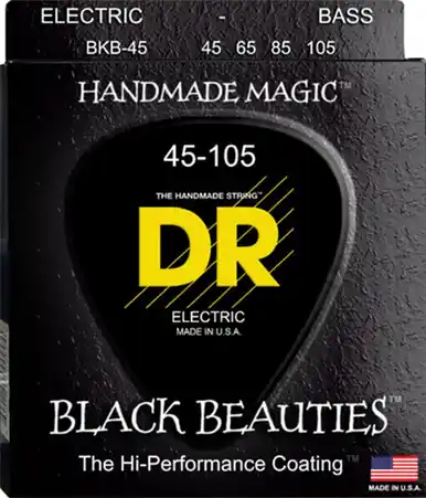 Dr Strings Bass Black Beauty Medium Light 1BKB45 Certified