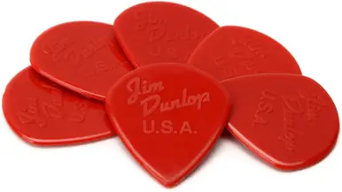 Dunlop Nylon Jazz III 1.38mm Guitar Picks, Red - 6-Pack High Quality