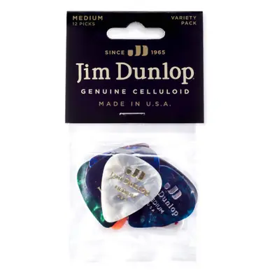 Dunlop PVP106 Celluloid Variety 12-Pack Medium Guitar Picks Discount