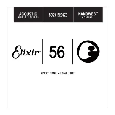 Editor’s Pick Elixir Nanoweb 80/20 Bronze Single Acoustic Guitar String - .056