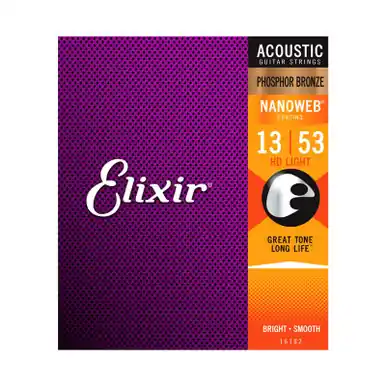 Elixir Nanoweb Acoustic Guitar Strings - Phosphor Bronze HD Light 13-53 Low Price