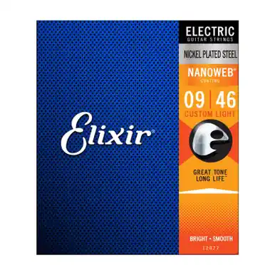 Fan Favorite Elixir Nanoweb Electric Guitar Strings - Nickel Plated Steel Custom Light 09-46