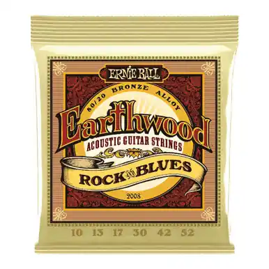 Hot Picks Ernie Ball Acoustic Guitar Strings Earthwood 80/20 Bronze 10-52 Gauge Rock n' Roll Blues