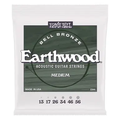 Ernie Ball P02344 Earthwood Acoustic Guitar Strings Bell Bronze Medium 13-56 Professional Grade