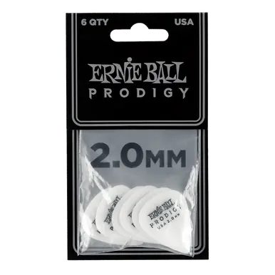 Ernie Ball Prodigy Guitar Picks 2.0mm White Standard - 6-Pack Save Now