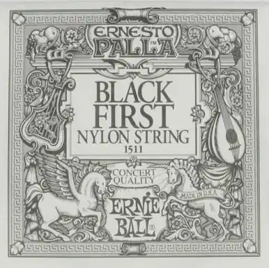 Free Returns Ernie Ball String Guitar 1st Nylon Black 1511
