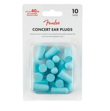 Worldwide Shipping Fender 10-Pack Concert Series Ear Plugs - Daphne Blue