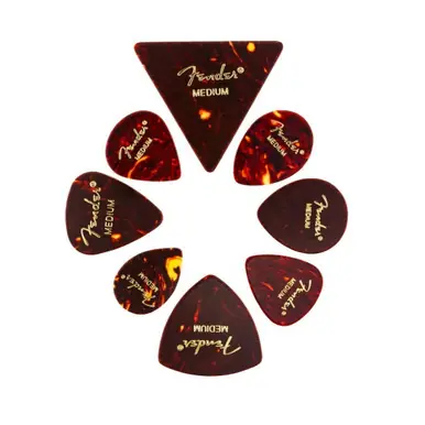 Fender Celluloid Medley All Shapes 8-Pack Guitar Picks - Thin Top Pick