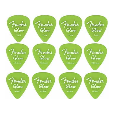Fender Glow-in-the-Dark Variety 12-Pack of Guitar Picks Certified