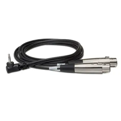 Today Only Hosa CYX-405F Dual XLR3F to RA 3.5mm TRS Microphone Cable - 5ft