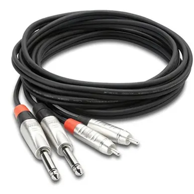 Best Choice Hosa HPR-010X2 Dual REAN 1/4" TS Male to RCA Male Pro Stereo Interconnecting Cable, 10 ft.