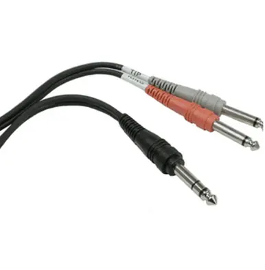 Hosa STP-203 1/4" TRS Male to Dual 1/4" TS Male Insert Cable, 9 ft. Order Now
