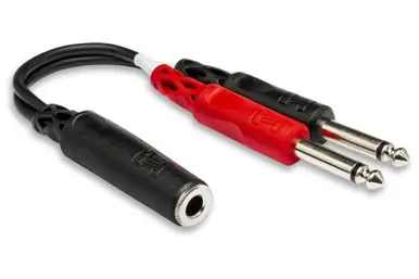 Certified Hosa YPP-136 1/4" TRS Female to L/R 1/4" TS Male Stereo Breakout Cable