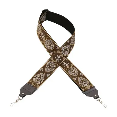 Hassle-Free Returns Levy's 2-Inch Hootenanny Series Jacquard Banjo Strap - Brown