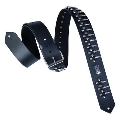 Levy's 2-Inch Rebel Leathers Series Garment Leather Guitar Strap - Bullets Luxury