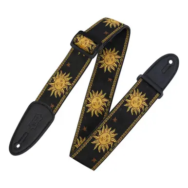 Time-Limited Levy's 2-Inch Sun Motif Series Woven Guitar Strap - Black