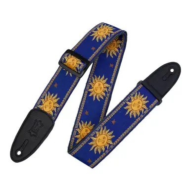 Latest Levy's 2-Inch Sun Motif Series Woven Guitar Strap - Blue