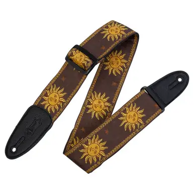 Levy's 2-Inch Sun Motif Series Woven Guitar Strap - Brown Exclusive Offer