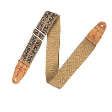 Levy's 2-Inch Vegan Hemp Series Guitar Strap - Berry and Taupe Bulk Order