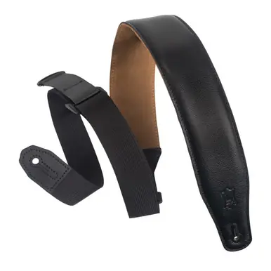Special Discount Levy's 2.5-Inch Right Height Series Ergonomic Leather Guitar Strap - Black