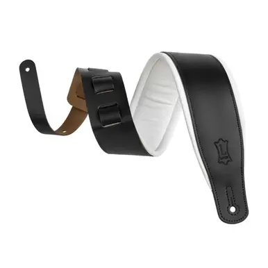 Hassle-Free Returns Levy's 3-Inch Amped Leather Series Guitar Strap with Foam Padding - Tuxedo