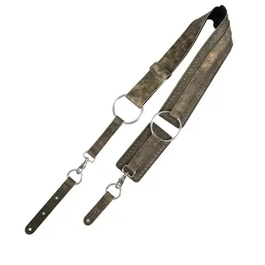 Super Sale Levy's 3-Inch Baldric Series Leather Guitar Strap with Metal Hardware - Distressed Black