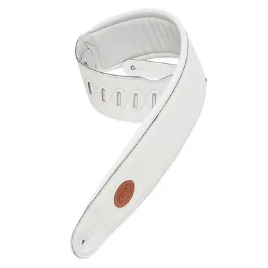 Levy's 4.5-Inch Signature Legacy Series Leather Bass Guitar Strap - White Buy Online