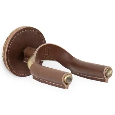 Levy's Forged Brass Guitar Hanger with Brown Leather Wrap Authentic