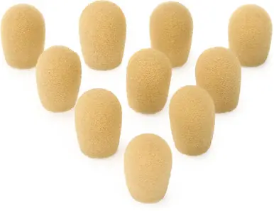 New Arrival On Stage ASWS20N10 10-Pack Windscreens for Headset Microphones - Tan