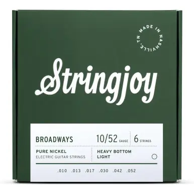 Must Have Stringjoy Broadways Classic Heavy Bottom Light Gauge Pure Nickel Electric Guitar Strings