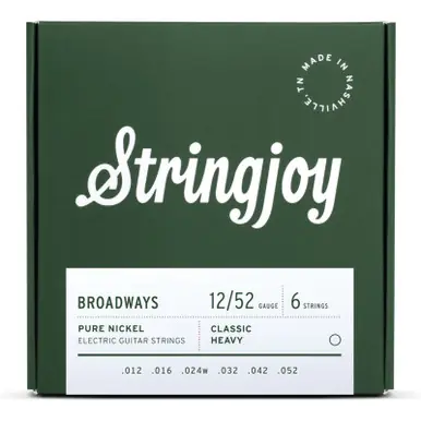 Luxury Stringjoy Broadways Classic Heavy Gauge Pure Nickel Electric Guitar Strings