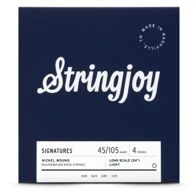 Stringjoy Light Gauge 4 String Long Scale Nickel Wound Bass Guitar Strings Same Day Shipping
