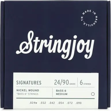 Stringjoy Signatures Nickel Wound Balanced Medium 6-String Bass Strings - .024 - .090 Price Drop