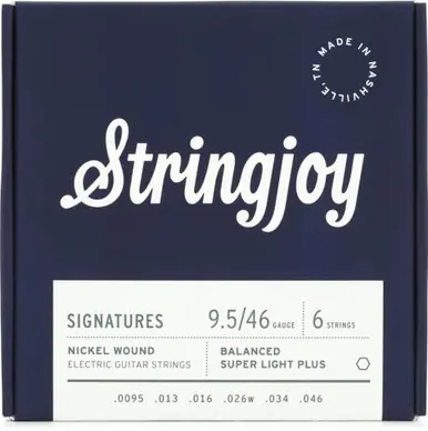 Stringjoy Signatures Nickel-wound Balanced Super Light Plus Electric Guitar Strings - .0095 - .046 Genuine