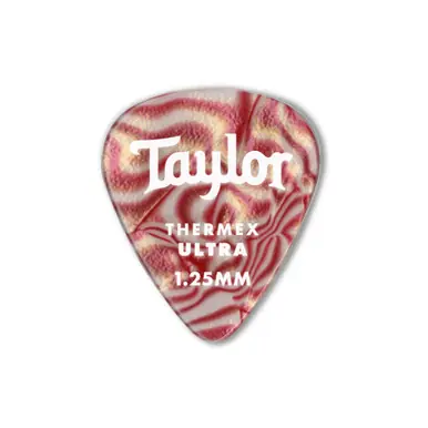 Same Day Shipping Taylor 351 Premium Thermex Ultra Guitar Picks 6-Pack Ruby Swirl - 1.25mm