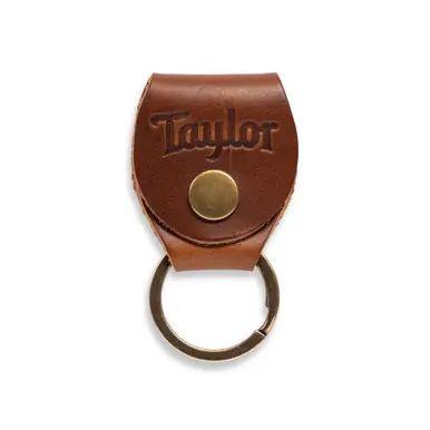 Warranty Included Taylor Guitars Key Ring with Pick Holder - Brown