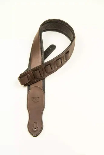 Tetherax Padded Sololeather Fastback Guitar Strap - Black and Brown Flash Sale