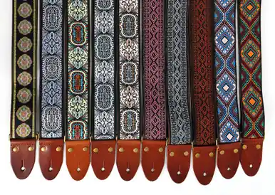 Sale Tetherax RTF Assorted Jacque Vintage Weave Leather End Guitar Strap