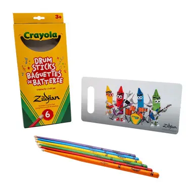Zildjian x Crayola Pack - 6 Kids Drumsticks with Practice Pad Viral
