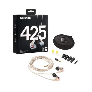 Hot Picks Shure SE425 Professional Sound Isolating In-Ear Monitor Earphones - Clear